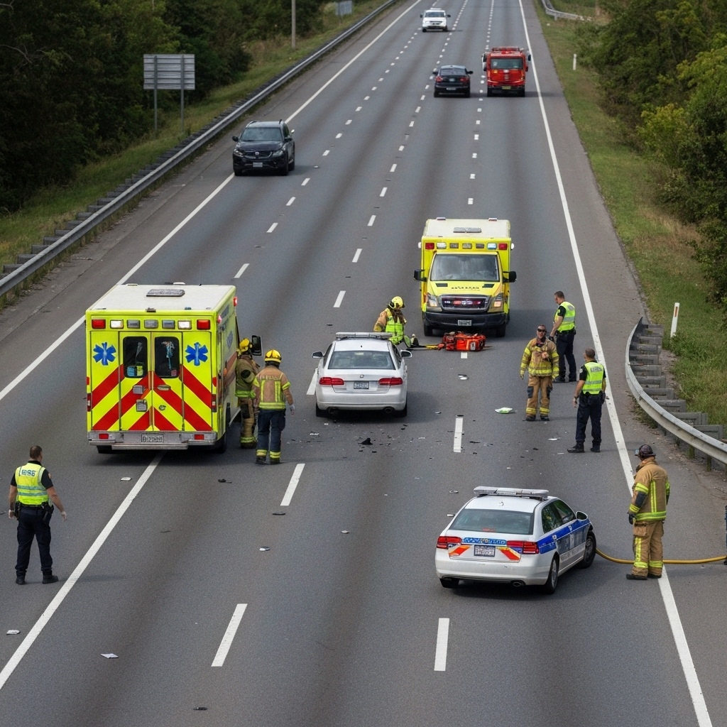 Car accident emergency scene