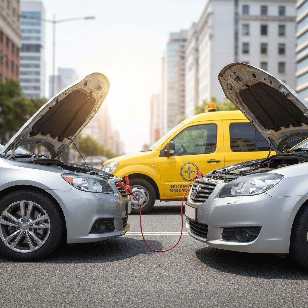 jump start near me - two cars assisting