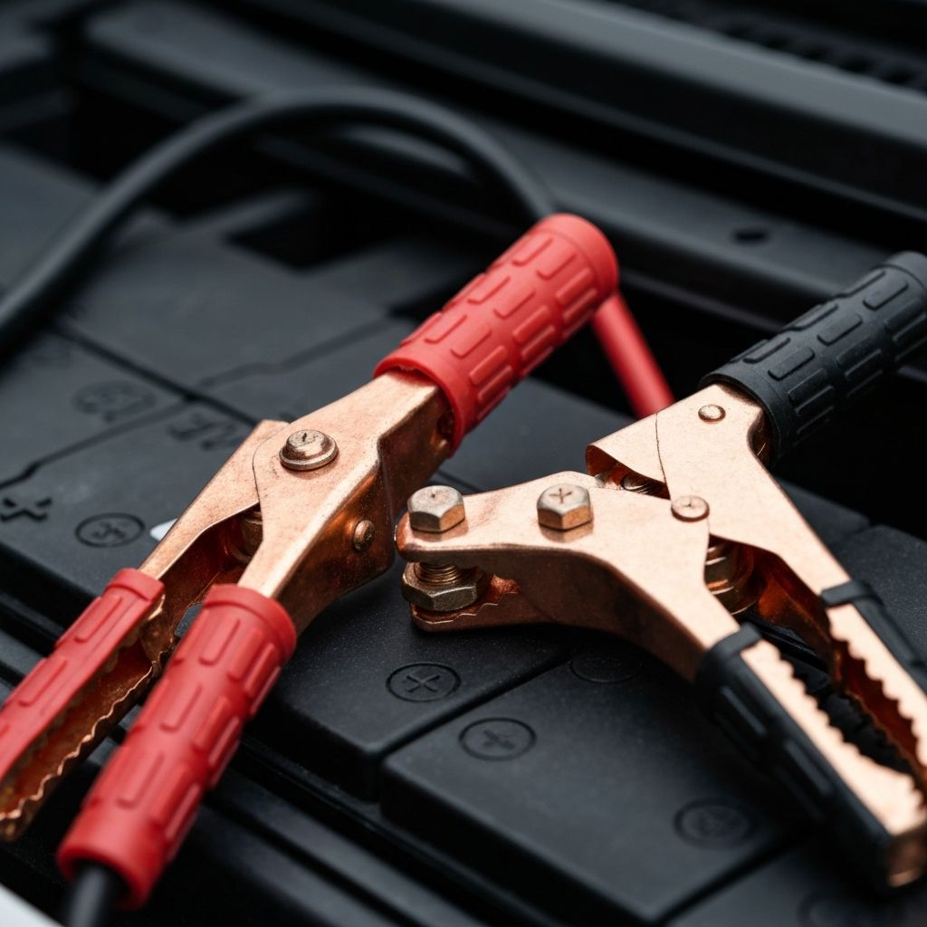 dead battery help near me - battery cables close-up
