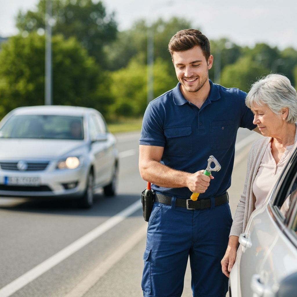 roadside help near me - technician assisting driver