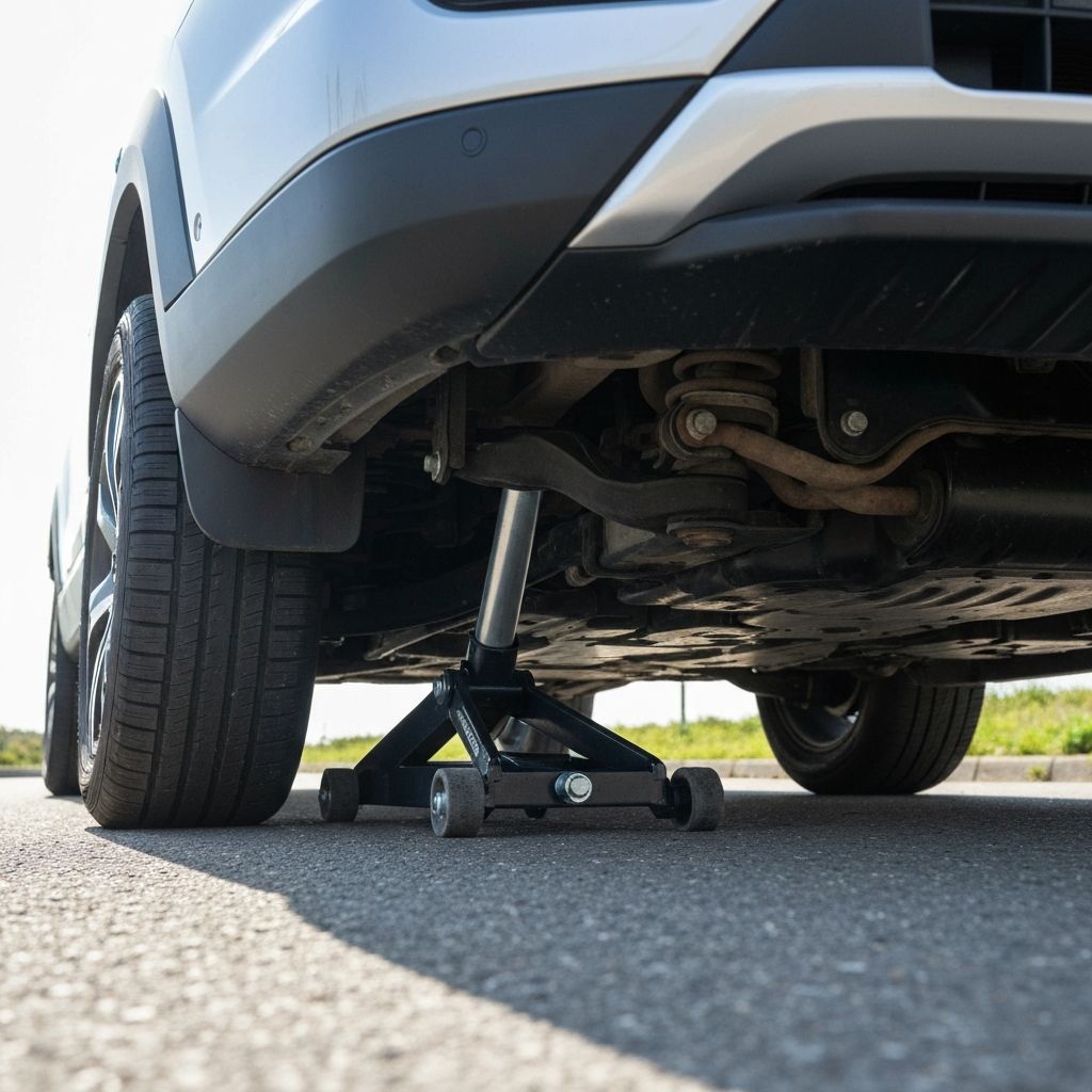 tire change service near me - car jack close-up
