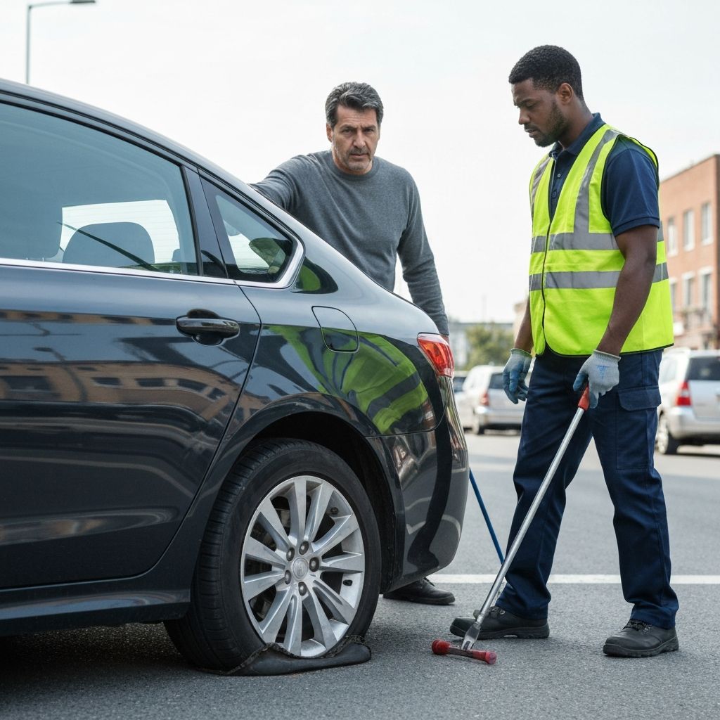 flat tire repair near me - roadside tire situation