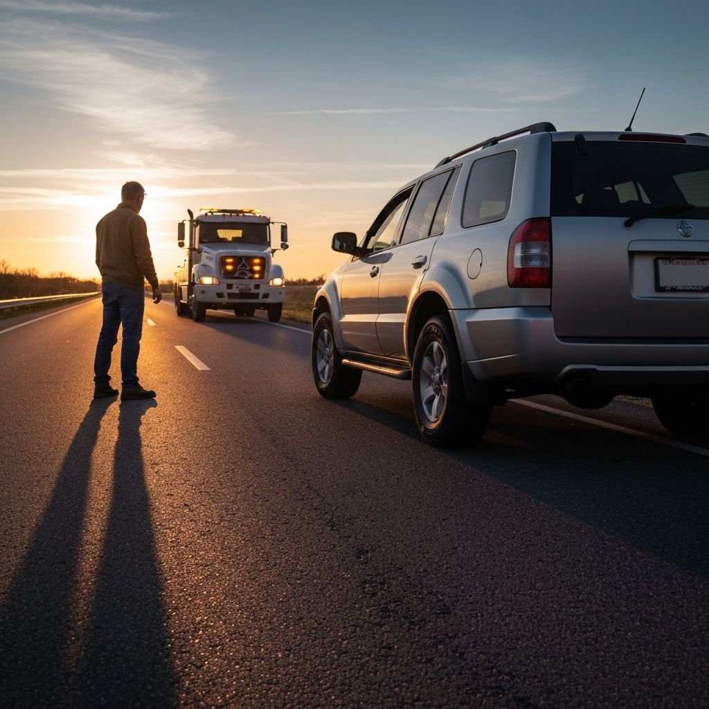 emergency towing near me - roadside breakdown scene
